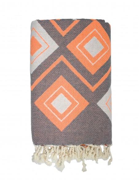FOUTA TOALLA PAREO 2X1M GRIS NARANJA FLUOR