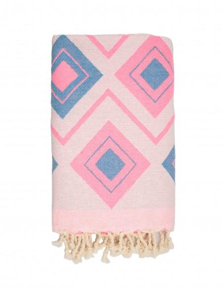 FOUTA TOALLA PAREO 2X1M ROSA TURQUESA