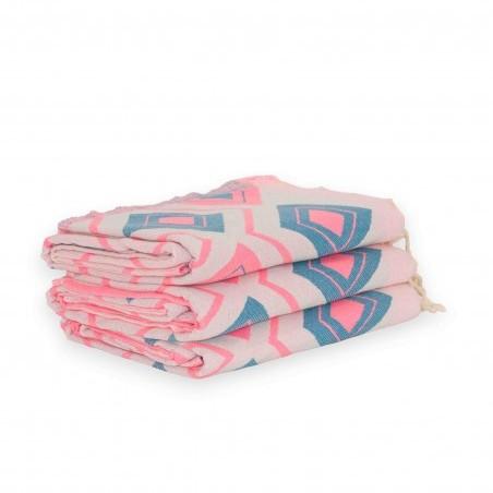 FOUTA TOALLA PAREO 2X1M ROSA TURQUESA