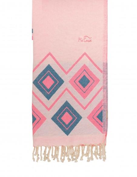 FOUTA TOALLA PAREO 2X1M ROSA TURQUESA