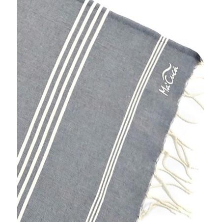 FOUTA TOALLA PAREO 3X2M GRIS OSCURO CRUDO 