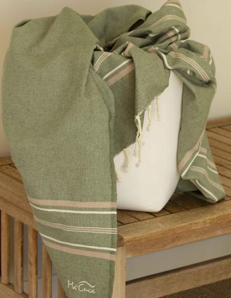 FOUTA TOALLA PAREO 2,5X1,5M KAKI BEIGE CRUDO