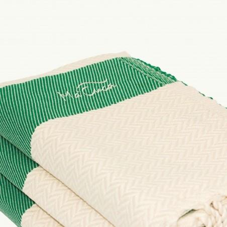 FOUTA TOALLA PAREO 2X1M CRUDO VERDE INTENSO