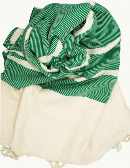 FOUTA TOALLA PAREO 2X1M CRUDO VERDE INTENSO