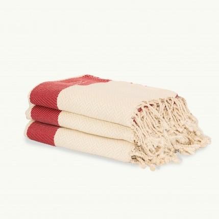 FOUTA TOALLA PAREO 2X1M CRUDO ROJO