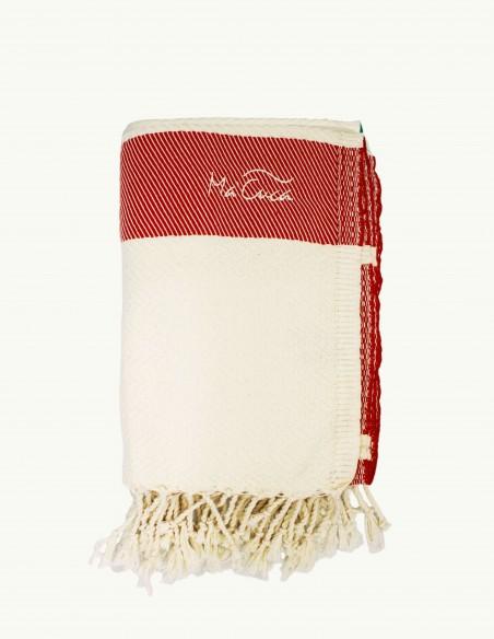 FOUTA TOALLA PAREO 2X1M CRUDO ROJO