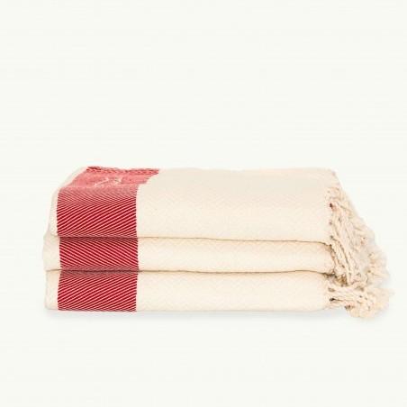 FOUTA TOALLA PAREO 2X1M CRUDO ROJO