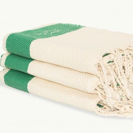 FOUTA TOALLA PAREO 2X1M CRUDO VERDE INTENSO