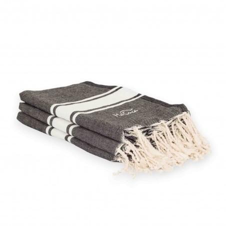 FOUTA TOALLA PAREO 2X1M NEGRO BLANCO