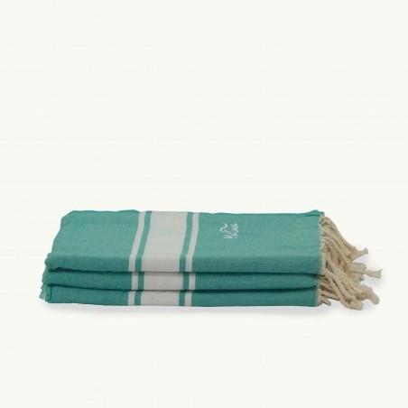 FOUTA TOALLA PAREO 2X1M ESMERALDA BLANCO