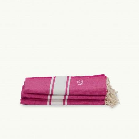 FOUTA TOALLA PAREO 2X1M FUCSIA BLANCO