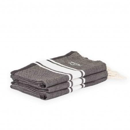 FOUTA TOALLA PAREO 2X1M NEGRO BLANCO