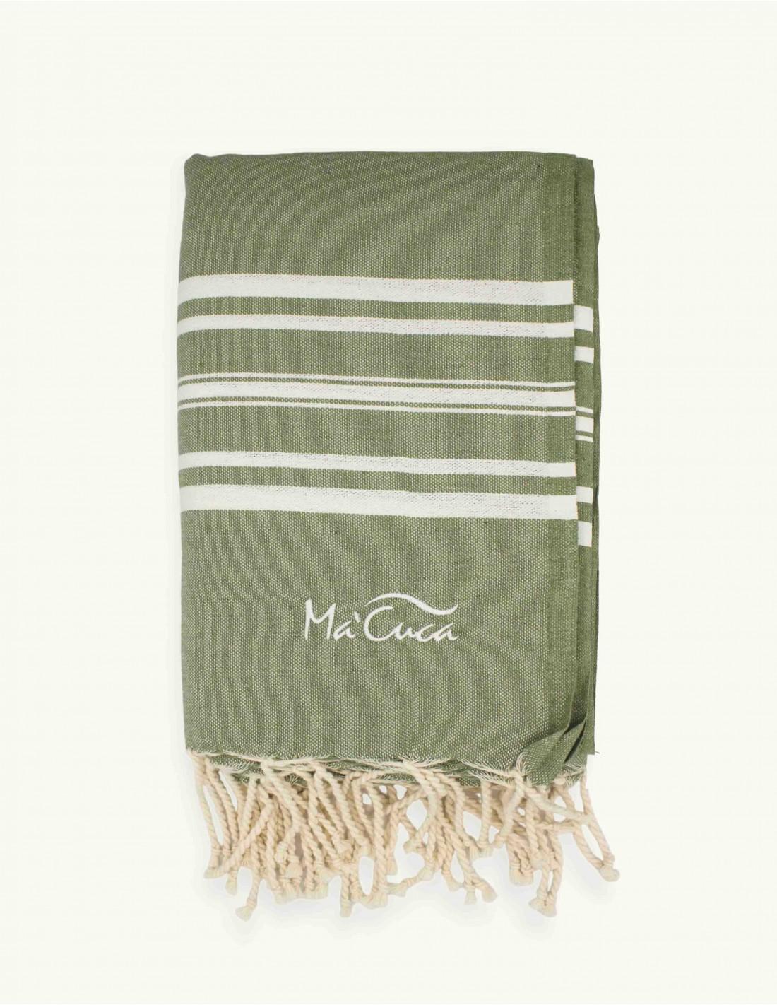 FOUTA TOALLA PAREO 2X2M KAKI BLANCO