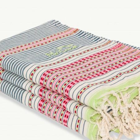 FOUTA TOALLA PAREO 2X1M PETROLEO ROSA