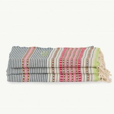 FOUTA TOALLA PAREO 2X1M PETROLEO ROSA
