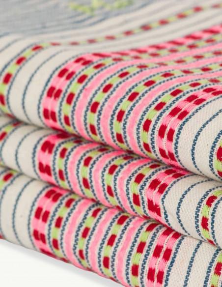 FOUTA TOALLA PAREO 2X1M PETROLEO ROSA