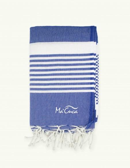 FOUTA TOALLA PAREO 2X2M AZUL REY BLANCO 