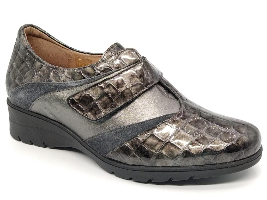Zapatos Mujer Ancho Especial Calzado Ancho para Pies Especiales Calzado  elástico de Velcro sin presión, para pies sensibles Anchas Hechas EN  ESPAÑA,Black Grey,39 EU : : Moda