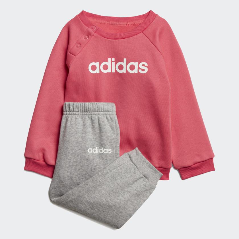 Chandal Adidas Linear Fleece Rosa/Gris Bebé