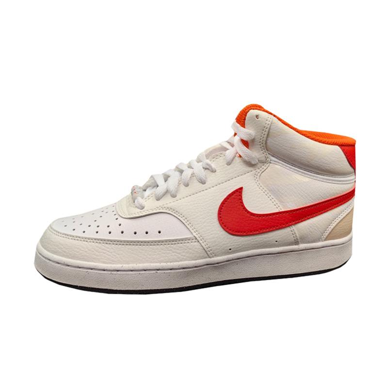 Bota Nike Piel Court Vision Mid Blanco/Rojo/Naranja Hombre