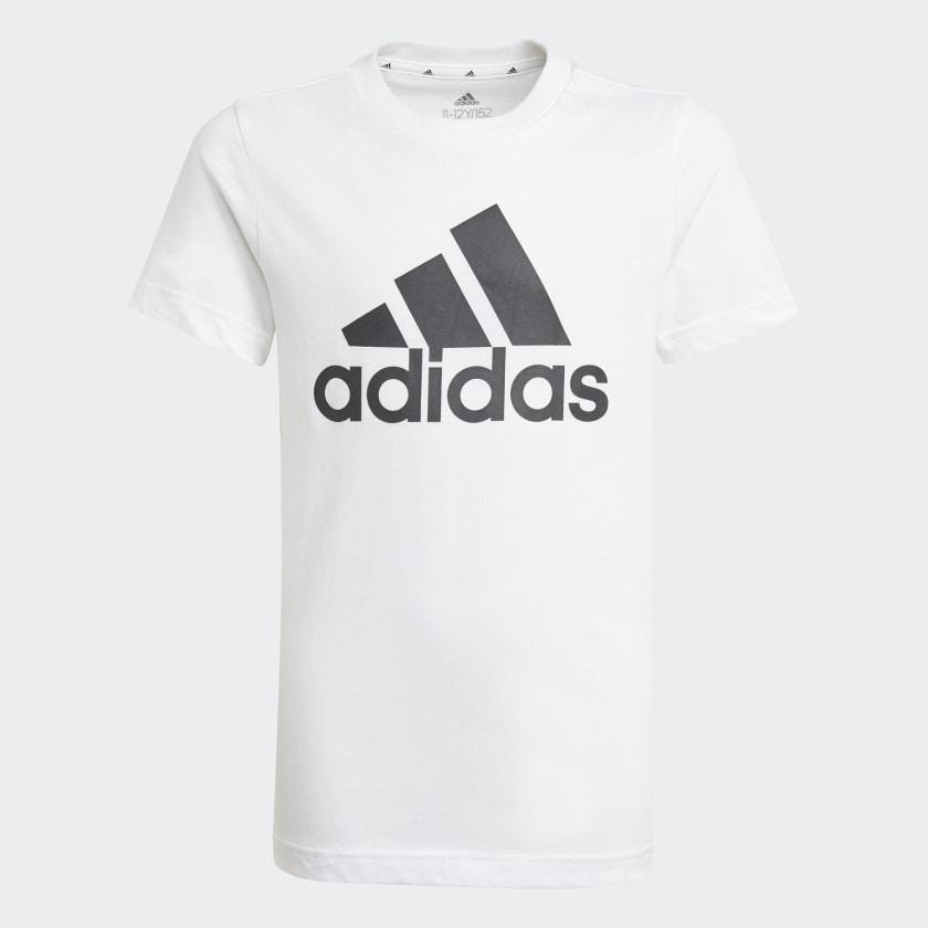 Camiseta Adidas Essentials Algodón Logo Grande Blanca/Negro Unise