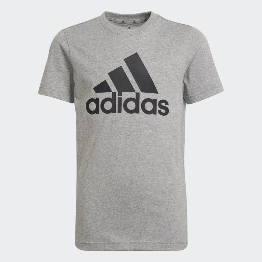 Camiseta Adidas Essentials Big Logo Algodón Gris/Negro Unisex