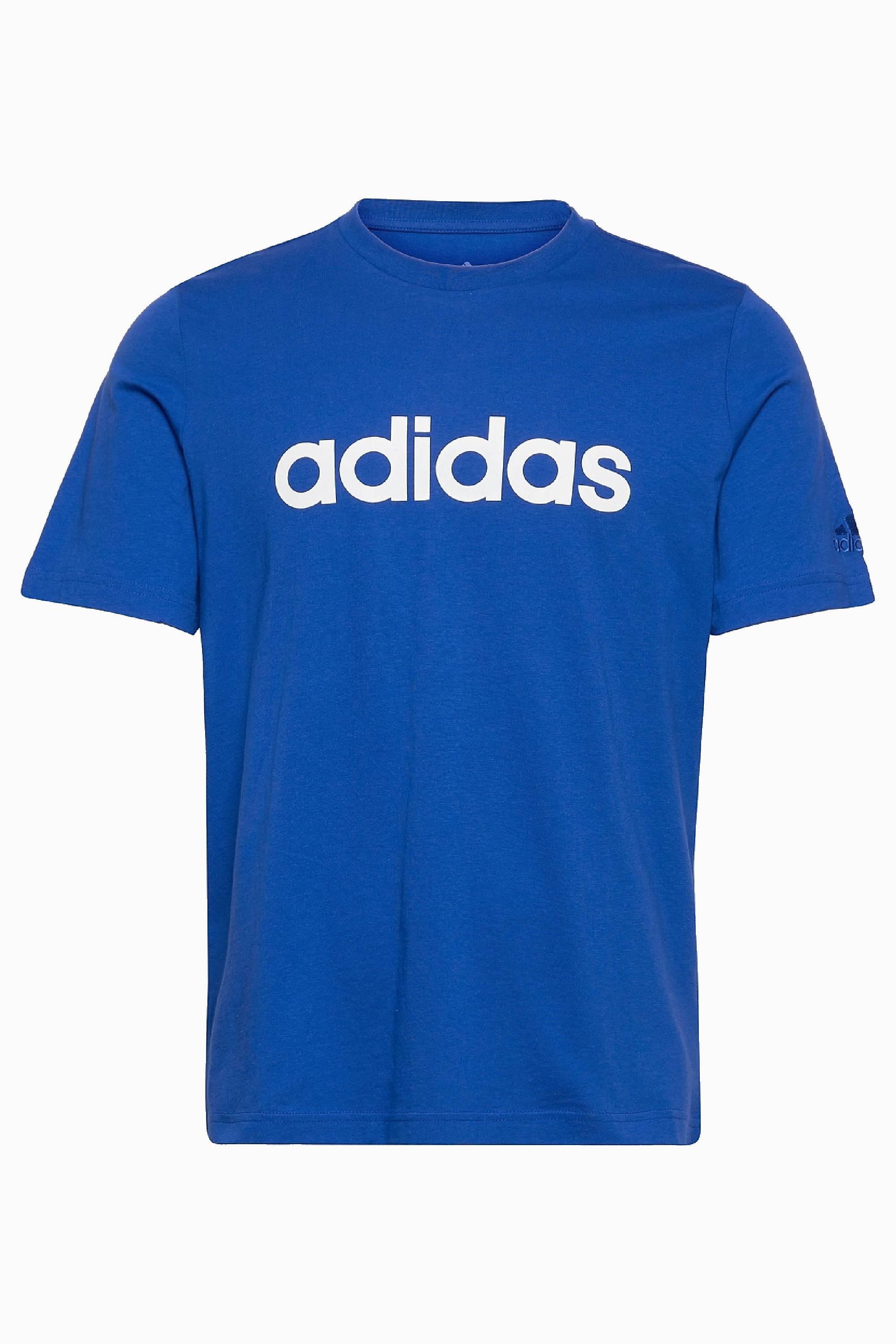 Camiseta Adidas Essentials Linear Algodón Azul/Blanco Hombre
