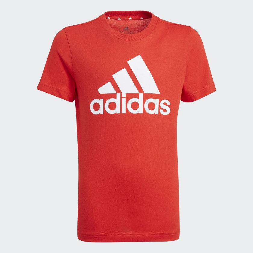 Camiseta Adidas Essentials Algodón Logo Grande Rojo/Blanco Unisex