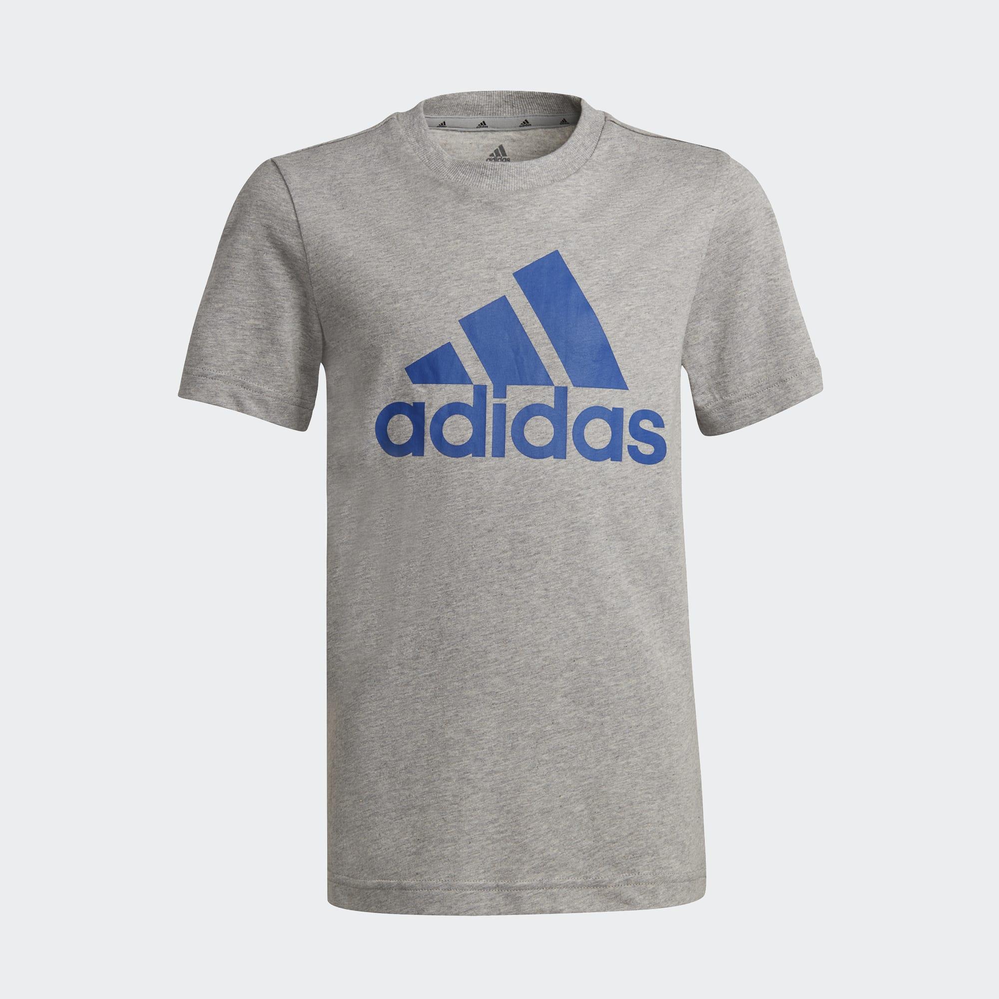 Camiseta Adidas Essentials Big Logo Algodón Gris/Azul Unisex