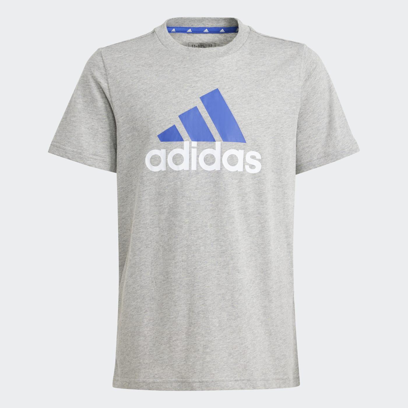 Camiseta Adidas Niño Algodón Big Logo Gris/Azul