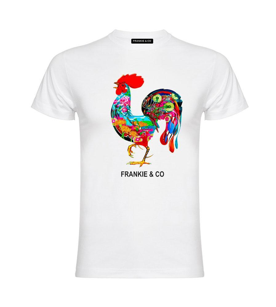 Camiseta Frankie & Co Rooster Blanco Hombre