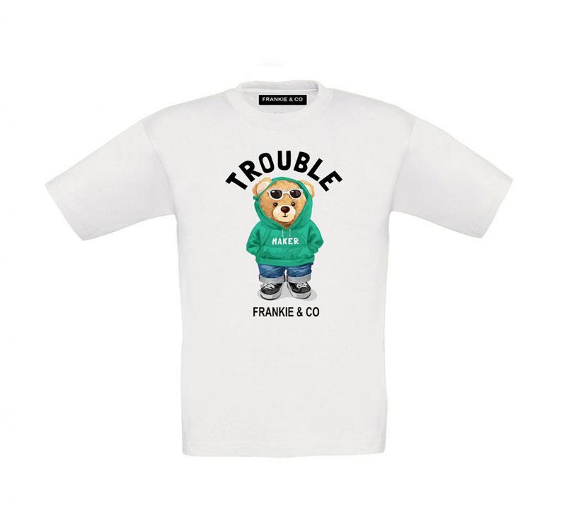 Camiseta Frankie & Co Trouble Maker Blanco Hombre