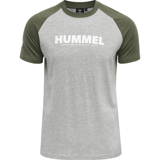 Camiseta Hummel Bloked Algodon Gris/Kakhy Unisex