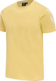 Camiseta Hummel Chevron Manga Corta Algodón Amarillo/Blanco Hombre y Mujer