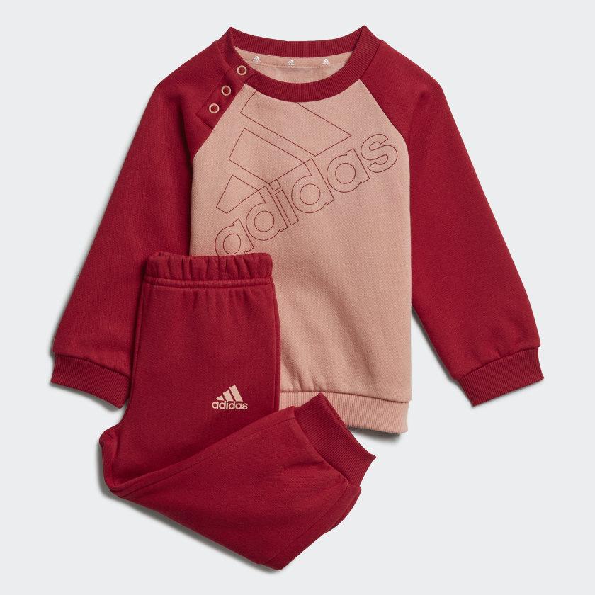 Chandal Adidas Essentials Logo Algodón Rosa Bebé