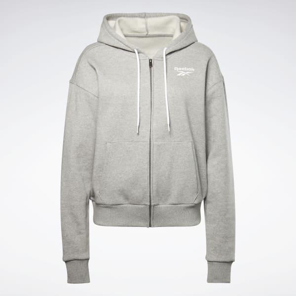 Chaqueta Reebok Mujer Algodón Capucha Gris 