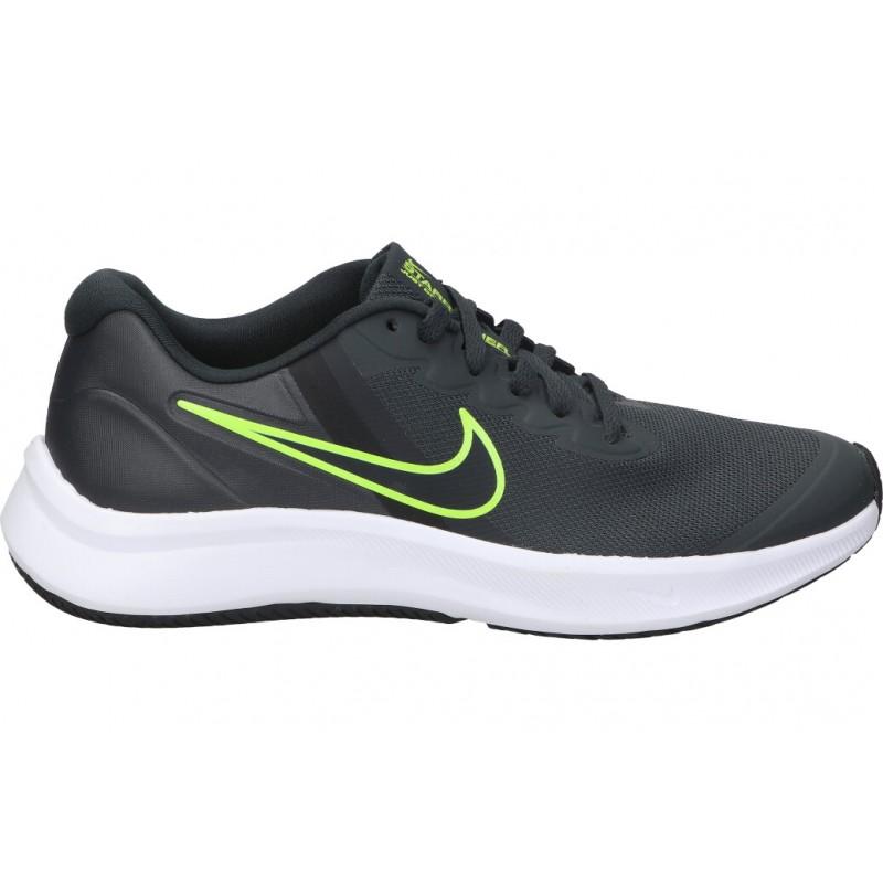 ZAPATILLA NIKE RUNNING STAR RUNNER 3 GRIS/VERDE JUNIOR - Deportes Trainer