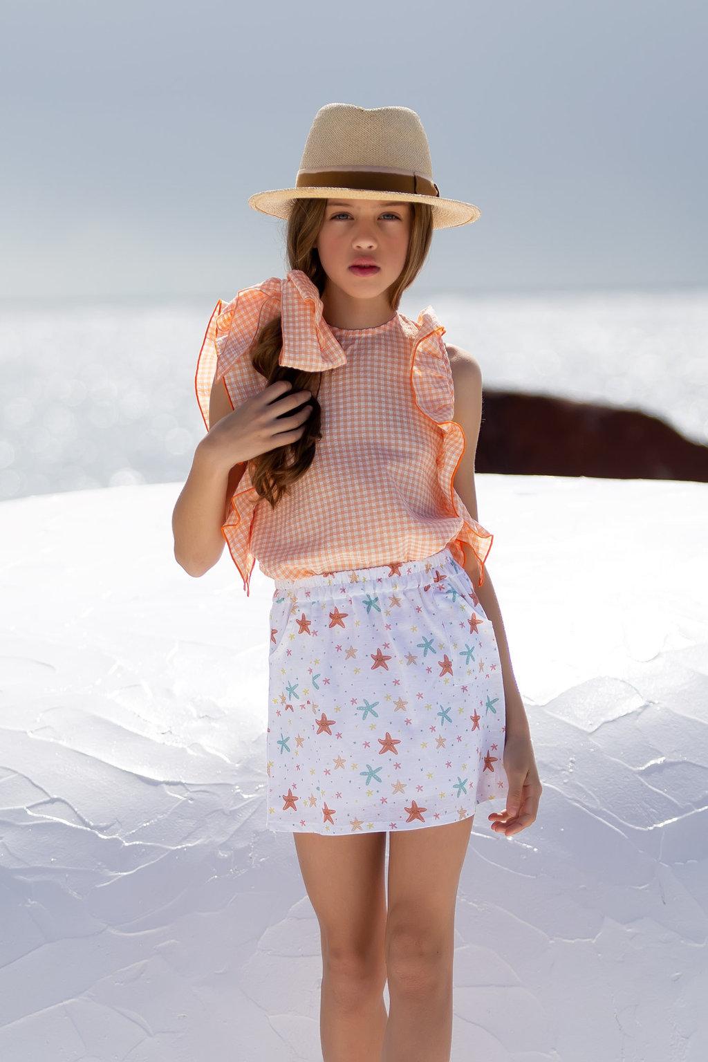 Bandana Cuadros Coral