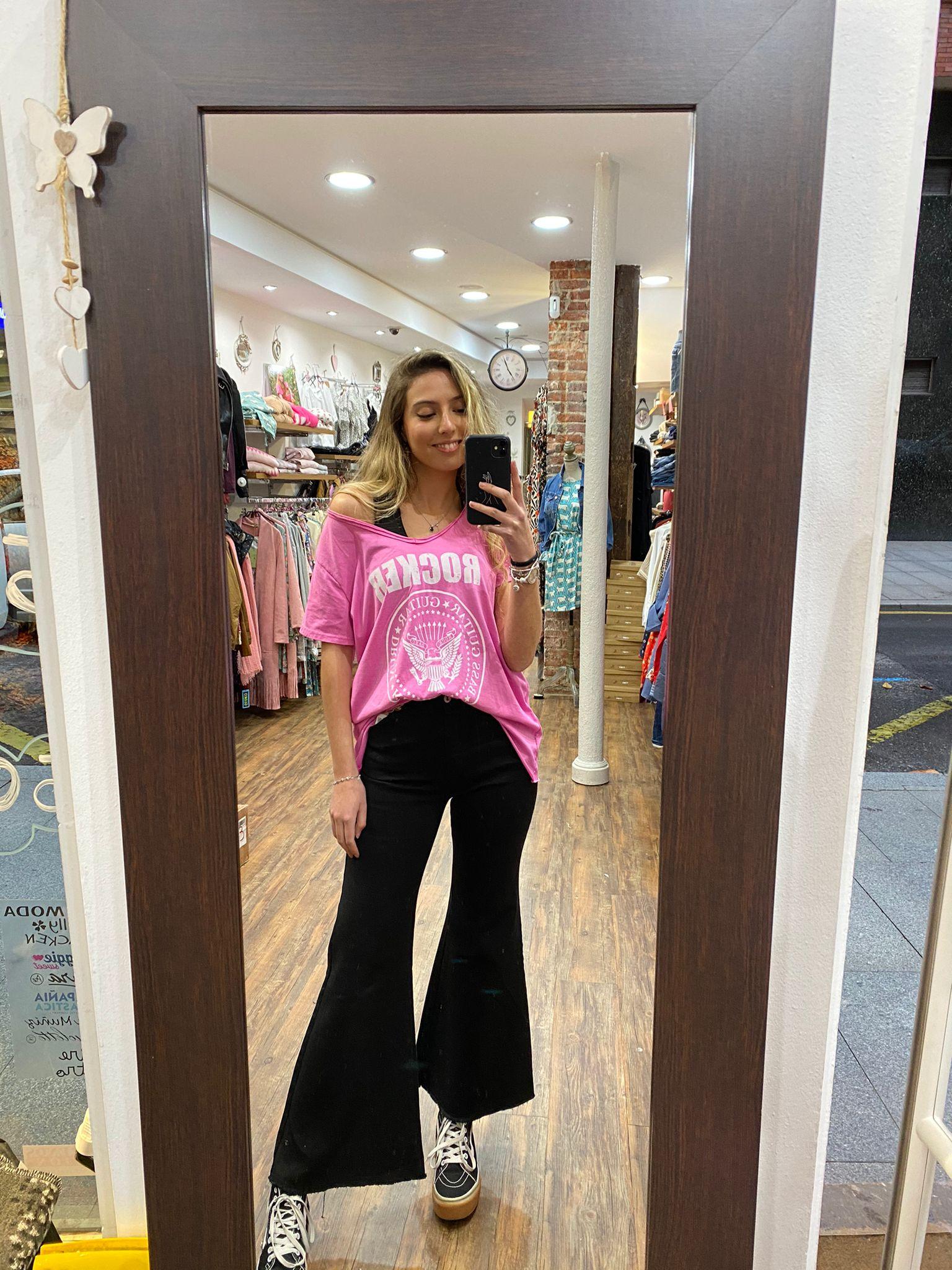 Pantalón largo ancho vaquero pata elefante mujer - Venca - 114081