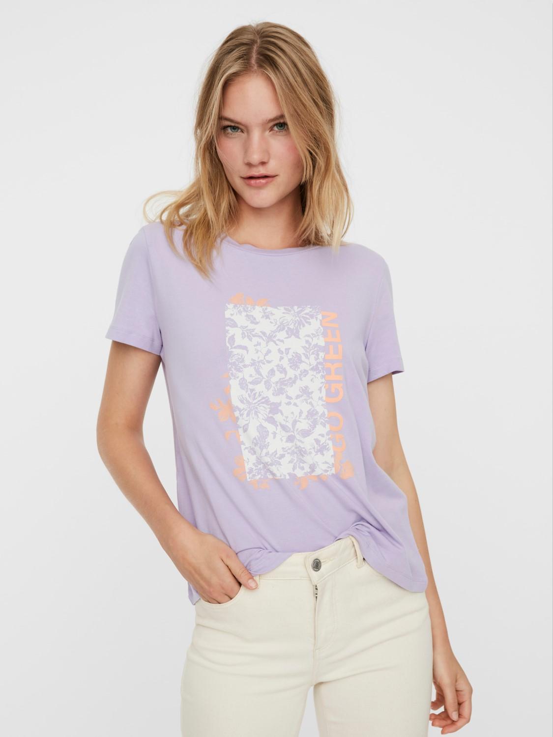 camiseta manga corta letras vero moda karafrancis
