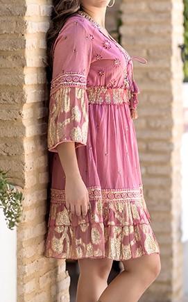 vestido boho jaipur flamenco rosa tosnac.com