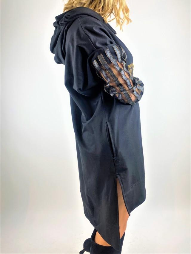 Vestido sudadera mangas transpatebtes paparazzi fashion tosnac.com