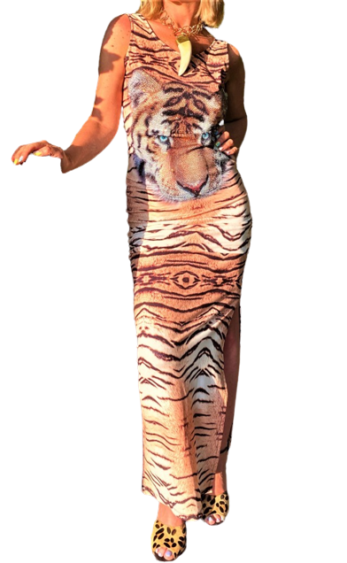 vestido largo leopardo tatu tosnac.com